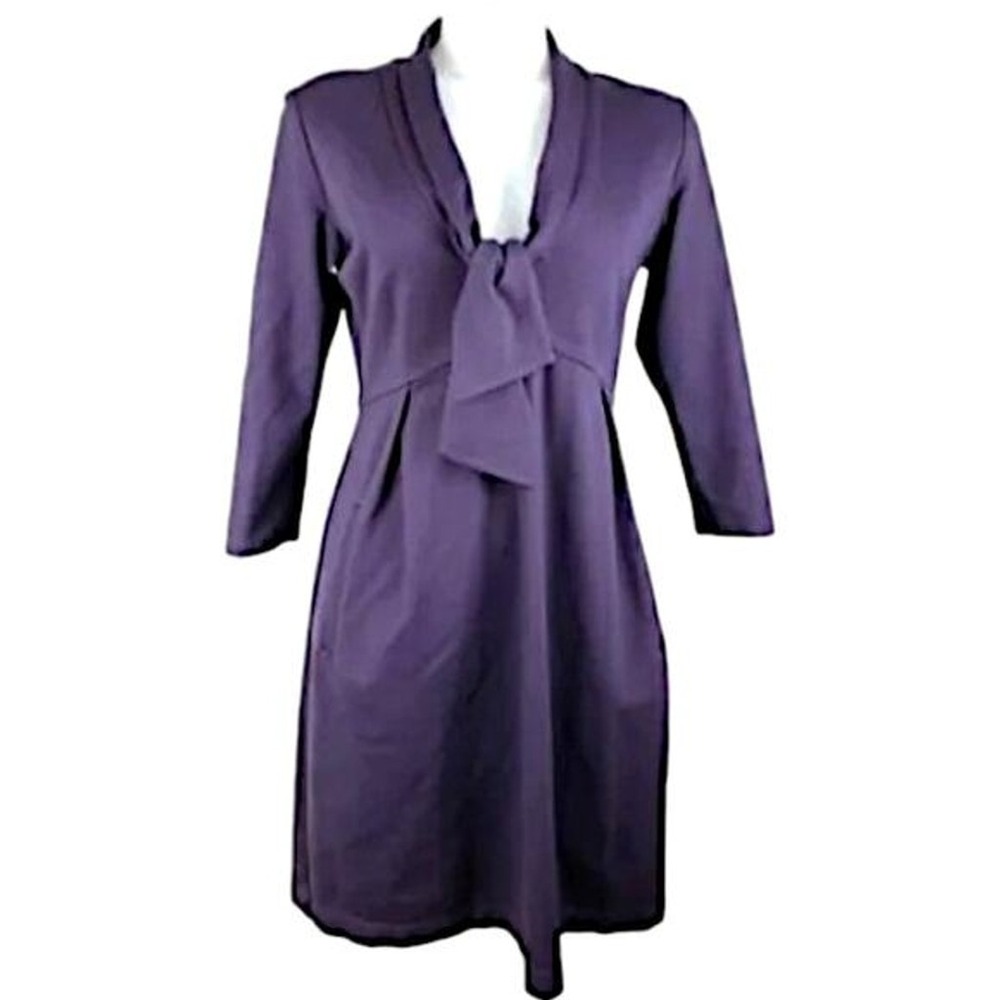 Theory Katalina‎ Purple Long Sleeve Dress with Bow Detail Size 6 90676612